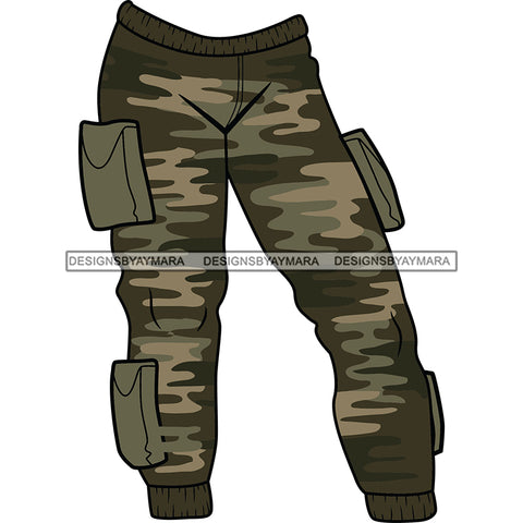 Camouflage Military Pants Pockets Army War Soldier USA Uniform SVG JPG PNG Vector Clipart Cricut Silhouette Cut Cutting