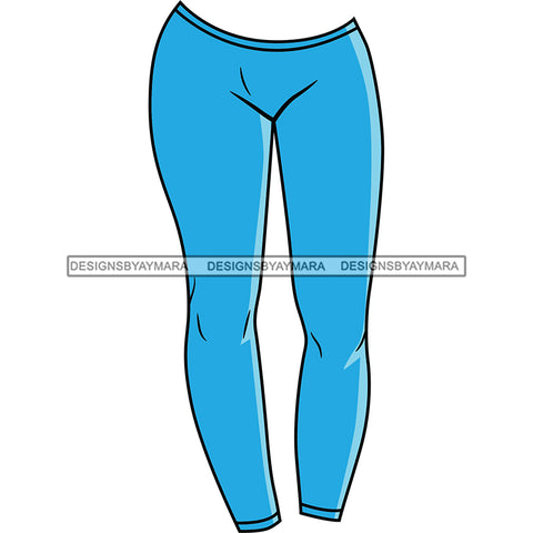 Leggings Ocean Blue Color Cute Casual Clothes Modern Trendy Fashion Style SVG JPG PNG Vector Clipart Cricut Silhouette Cut Cutting