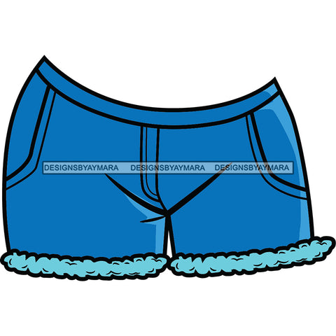 Cute Shorts Ocean Blue Color Casual Clothes Trendy Fashion Style SVG JPG PNG Vector Clipart Cricut Silhouette Cut Cutting