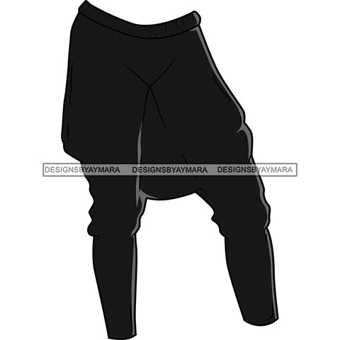 Drop Crotch Joggers Black Color Casual Clothes Modern Trendy Fashion Style SVG JPG PNG Vector Clipart Cricut Silhouette Cut Cutting