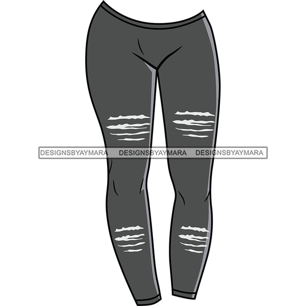 Leggings Holes Gray Color Cute Casual Clothes Modern Trendy Fashion Style SVG JPG PNG Vector Clipart Cricut Silhouette Cut Cutting