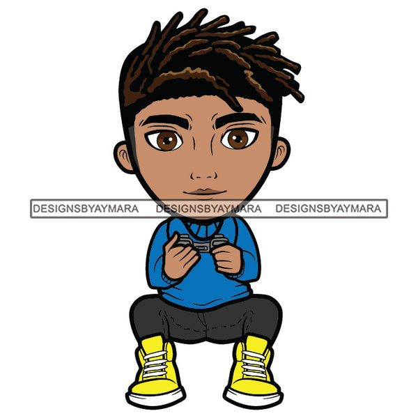 Teenager Boy Playing Video Game Having Fun Competitive Recreational Illustration SVG JPG PNG Vector Clipart Cricut Silhouette Cut Cutting