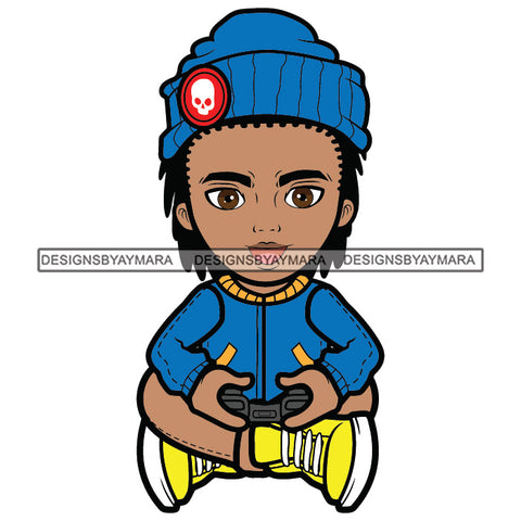 Teenager Boy Sitting Floor Playing Video Game Concentrated Focus Illustration SVG JPG PNG Vector Clipart Cricut Silhouette Cut Cutting