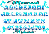 Bundle 36 Mermaid Fairy Fantasy Alphabet Words Letters Numbers Creation Kit SVG JPG PNG Layered Cutting Files For Silhouette Cricut and More