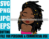 Afro Cute Lili Woman Braids Hairstyle Blowing Kisses Black Girl Magic Melanin Popping Hipster Girl SVG JPG PNG Layered Cutting Files For Silhouette Cricut and More