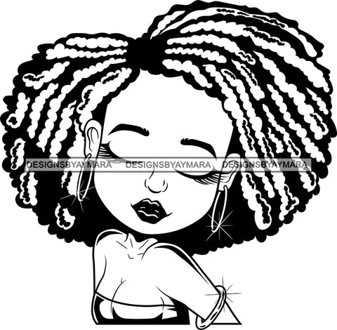 Afro Cute Lili Woman Afro Puff Hairstyle Blowing Kisses Black Girl Magic Melanin Popping Hipster Girl SVG JPG PNG Layered Cutting Files For Silhouette Cricut and More