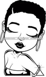 Afro Cute Lili Woman Short Hairstyle Blowing Kisses Black Girl Magic Melanin Popping Hipster Girl SVG JPG PNG Layered Cutting Files For Silhouette Cricut and More