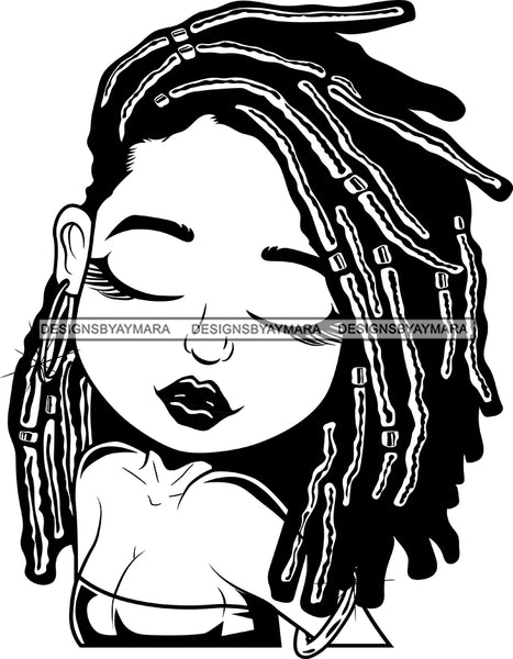 Afro Cute Lili Woman Braids Hairstyle Blowing Kisses Black Girl Magic Melanin Popping Hipster Girl SVG JPG PNG Layered Cutting Files For Silhouette Cricut and More