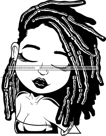 Afro Cute Lili Woman Braids Hairstyle Blowing Kisses Black Girl Magic Melanin Popping Hipster Girl SVG JPG PNG Layered Cutting Files For Silhouette Cricut and More