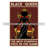 Afro Black  Queen The Most Powerful Piece In The Game SVG Cutting Files For Silhouette Cricut