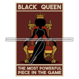 Black Queen The Most Powerful Piece In The Game Afro Woman Melanin Nubian Black Girl Magic SVG Cutting Files For Silhouette Cricut and More