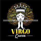 Virgo Queen Calendar Afro Woman Melanin Popping Nubian Black Girl Magic SVG Cutting Files For Silhouette Cricut and More