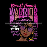 Afro Lola Breast Cancer Warrior Survivor Black Girl Magic Melanin Popping Hipster Girl SVG JPG PNG Layered Cutting Files For Silhouette Cricut and More