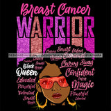 Afro Lola Breast Cancer Warrior Survivor Black Girl Magic Melanin Popping Hipster Girl SVG JPG PNG Layered Cutting Files For Silhouette Cricut and More