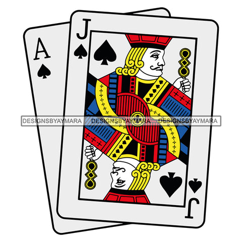 Casino Card Playing Ace Jack Spades Leisure Games Luck Poker Blackjack SVG JPG PNG Layered Cutting Files For Silhouette Cricut and More