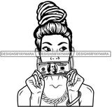 Caucasian Hustle Woman Money Maker One Hundred Dollar Bill Successful Woman Hipster Girl Magic SVG Cutting Files For Silhouette Cricut