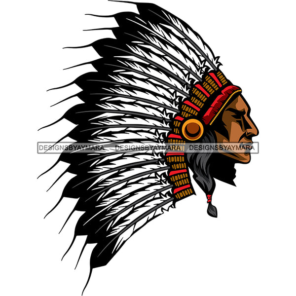 Native American Cherokee Headdress War Bonnets SVG JPG PNG Vector Clipart Cricut Silhouette Cut Cutting1