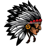 Native American Cherokee Headdress War Bonnets SVG JPG PNG Vector Clipart Cricut Silhouette Cut Cutting1