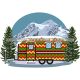 Christmas Trailer Orange Green Truck Holiday Christmas Tree Snow Holiday Season SVG Cutting Files For Silhouette Cricut