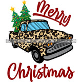 Merry Christmas Cheetah Truck Holiday Antique Retro Classic Christmas Tree SVG Cutting Files For Silhouette Cricut