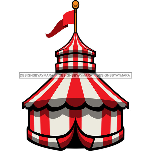 Circus Tent Red And White  SVG JPG PNG Vector Clipart Cricut Silhouette Cut Cutting1