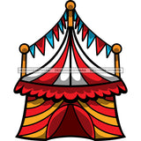 Circus Tent Red Gold And White  SVG JPG PNG Vector Clipart Cricut Silhouette Cut Cutting1