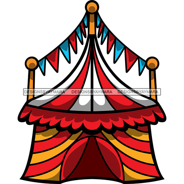 Circus Tent Red Gold And White  SVG JPG PNG Vector Clipart Cricut Silhouette Cut Cutting1