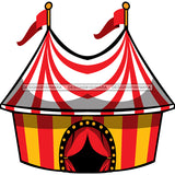 Circus Tent Red Gold And White  SVG JPG PNG Vector Clipart Cricut Silhouette Cut Cutting1