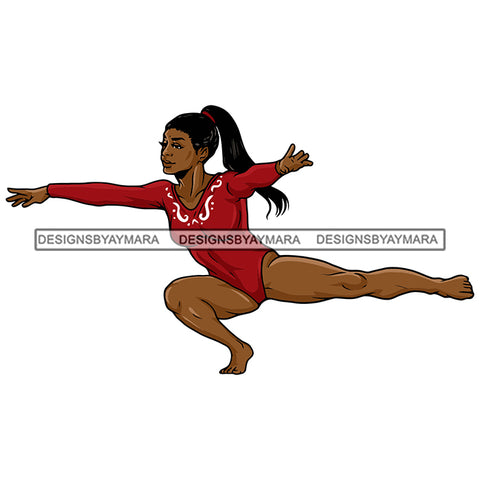 Melanin Woman Gymnastic Athlete Fitness Dancing Strong SVG PNG JPG Cut Files For Silhouette Cricut and More!