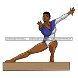 Fitness Melanin Woman Gymnastic Athlete Dancing SVG PNG JPG Cut Files For Silhouette Cricut and More!