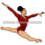 Fitness Woman Gymnastic Ballet Strong Athlete Melanin Nubian ProudSVG PNG JPG Cut Files For Silhouette Cricut and More!