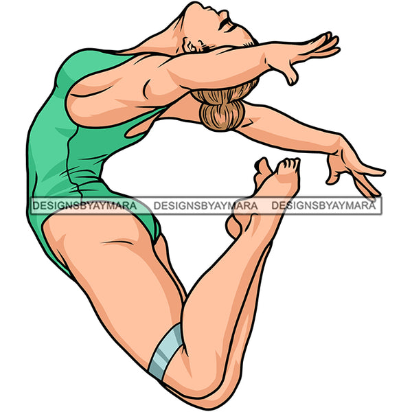 Gymnastic Woman Athlete Strong Stage Dancing SVG PNG JPG Cut Files For Silhouette Cricut and More!