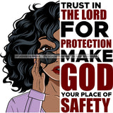 Trust In The Lord For Protection Black Woman SVG JPG PNG Vector Clipart Cricut Silhouette Cut Cutting1