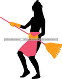 Cleaning Service Company Logo Woman Housekeeping Worker Housekeeper Maid SVG Cut File For Silhouette and Cricut