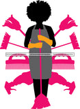 Cleaning Service Company Logo Woman Housekeeping Worker Housekeeper Maid SVG Cut File For Silhouette and Cricut