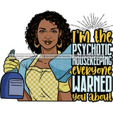 Afro Woman Cleaning Holding Sponge Life Quotes Maid Housekeeper Bamboo Earrings Gloves Apron Curly Hairstyle SVG JPG PNG Cutting Files For Silhouette and Cricut