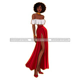 Black Woman Fashion Model In Red  JPG PNG  Clipart Cricut Silhouette Cut Cutting