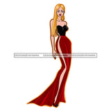 Caucasian Fashion Model in Red Long Blonde Hair JPG PNG  Clipart Cricut Silhouette Cut Cutting