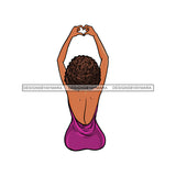 Black Woman In  Gown Showing Love Hearts Peace  JPG PNG  Clipart Cricut Silhouette Cut Cutting