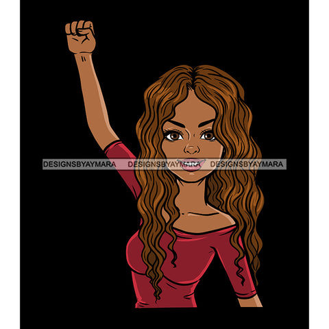 Black Woman Holding Fist Up Power JPG PNG  Clipart Cricut Silhouette Cut Cutting