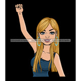 Blonde Woman Holding Fist Up Power JPG PNG  Clipart Cricut Silhouette Cut Cutting
