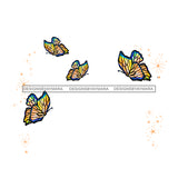 Butterflies Flying Butterflies JPG PNG  Clipart Cricut Silhouette Cut Cutting