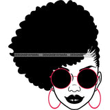 Black Woman Big Afro Black Lips In Black And White JPG PNG  Clipart Cricut Silhouette Cut Cutting