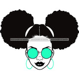 Black Woman  Afro Black Lips In Black And White Turquoise Earrings JPG PNG  Clipart Cricut Silhouette Cut Cutting