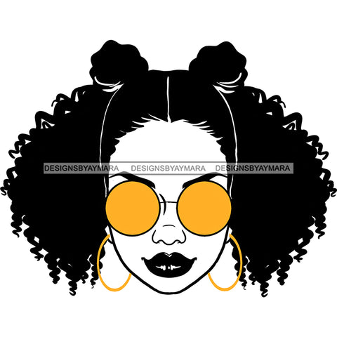 Black Woman  Black Lips In Black And White Yellow Earrings JPG PNG  Clipart Cricut Silhouette Cut Cutting