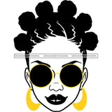 Black Woman  Black Lips In Black And White Yellow Earrings JPG PNG  Clipart Cricut Silhouette Cut Cutting