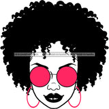 Black Woman  Black Lips In Black And White Pink Earrings JPG PNG  Clipart Cricut Silhouette Cut Cutting
