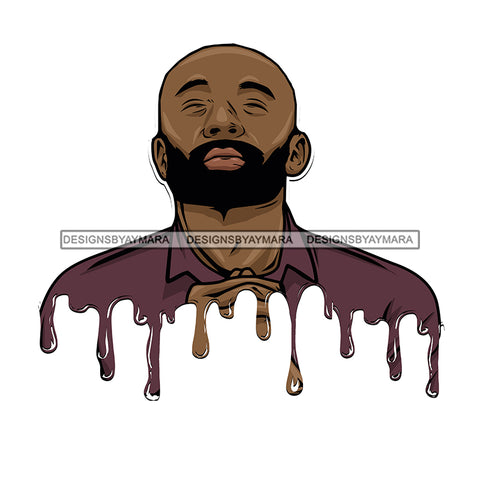 Black Man Dripping Short Hair With Beard JPG PNG  Clipart Cricut Silhouette Cut Cutting