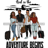 Couples Adventure Getaway Friends Airport Airplane Vacation Trip Illustration SVG JPG PNG Vector Clipart Cricut Silhouette Cut Cutting