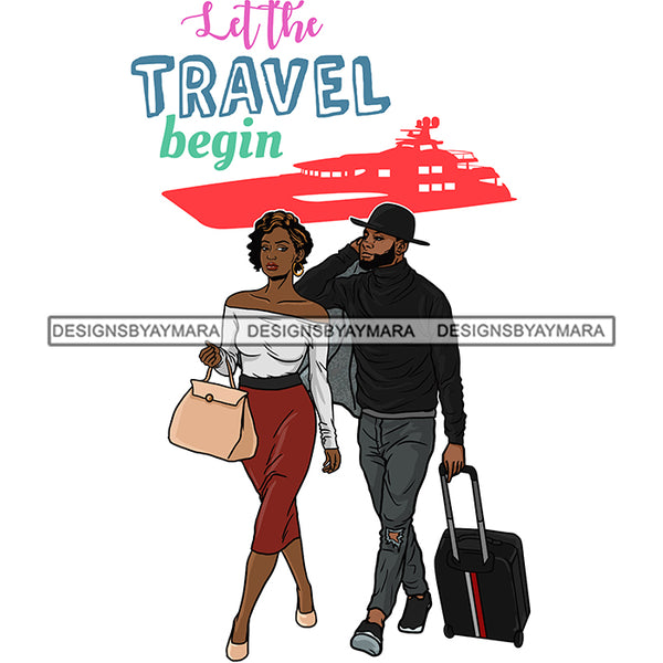 Couple Vacation Getaway Married Love River Cruise Adventure White Background SVG JPG PNG Vector Clipart Cricut Silhouette Cut Cutting